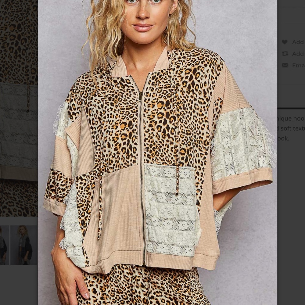 POL Beige and Leopard Print Boot-Cut Jumpsuit Pant - Picture 8 of 10